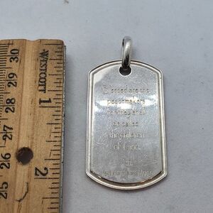 Sterling Silver Sermon on the Mound Dog Tag Pendant 925